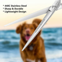 Curved Dog Grooming Scissors, Trimming Face and Paws. - Straight / 7.0" - image 3