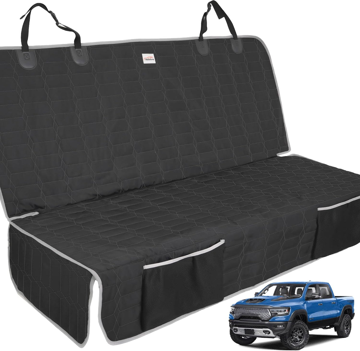 Dog Car Seat Cover for Back Seat - Truck-Gray / Truck Bench-61"W / 1