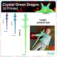 3D Printed Dragon 24 Inch - Gradient Bamboo Green / 24in - image 3