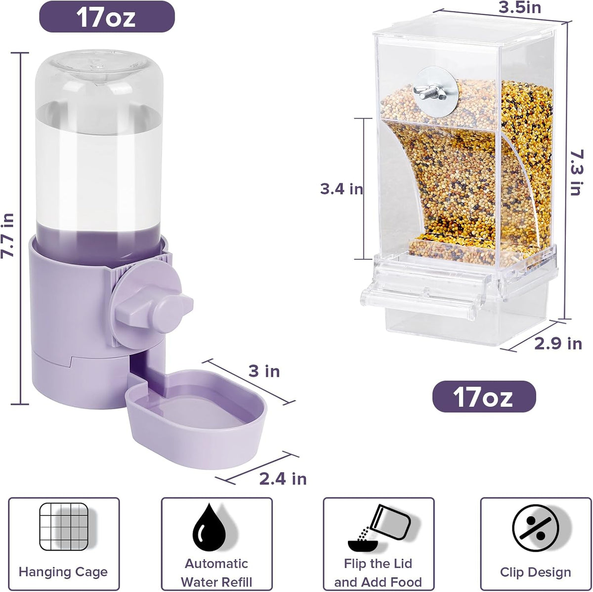 lemtrflo No Mess Bird Feeder Water Dispenser Set - Purple - image 3