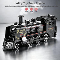 Electric Train Sets for Boys Girls Metal Alloy Christmas Trains Toys - Black Electric Train Luxury - image 2