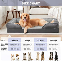 INVENHO Orthopedic Dog Beds Large Sized, XL Washable Dog Sofa with Egg-Crate Foam, Waterproof Lining and Non-Skid Bottom