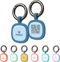 Pawaii Dog ID Tag, Silent Silicone QR Code Tag, Scan Alerts - Deep Sea Blue