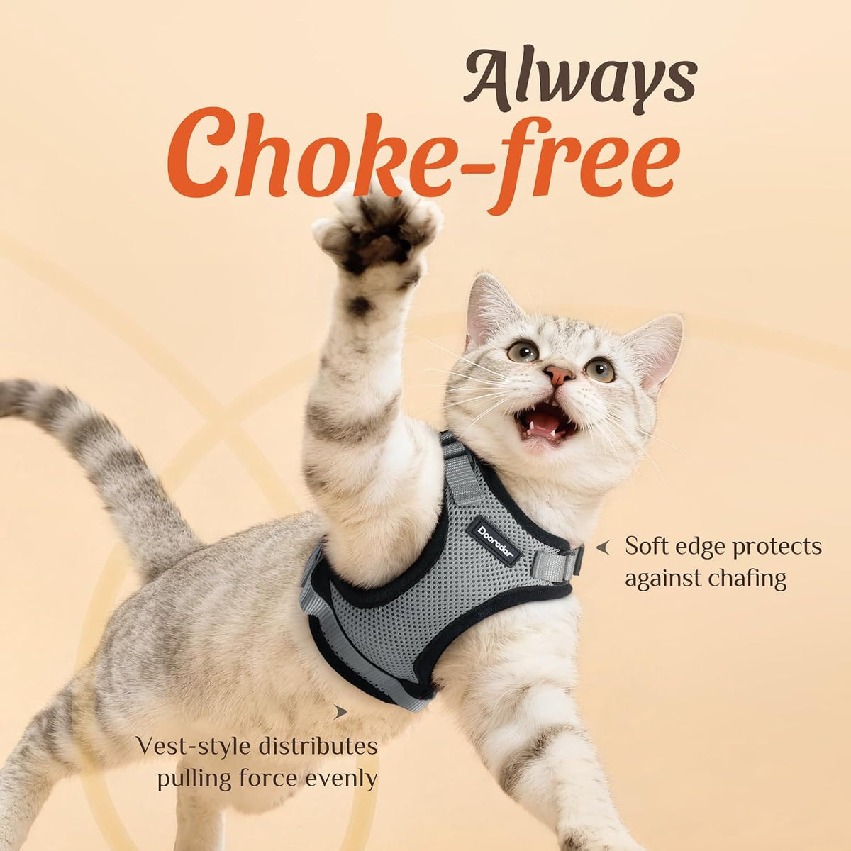 Cat Harness and Leash Set, Adjustable and Escape Proof - Grey / Xxs - image 2
