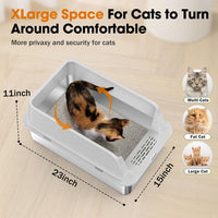 2PACK Stainless Steel Litter Box - Silver Grey / XL - image 4