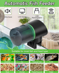 Automatic Fish Feeder for Aquarium Easy Setup & 4 Timers Green – Essentials for Fish - Black / CY-009-LCD Screen - image 2