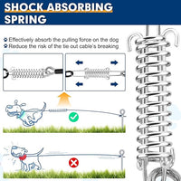 Snagle Paw Heavy Duty Tie Out Cable for Yard - 70FT-1000LBS, Chew Proof for Medium Large Dogs with Swivel, Lockable Hook, Spring