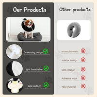 Adjustable cat Cone Collar Soft to Stop Licking After Surgery for Kitten, Alternative to Cone of Shame cat, Donut Cone for Cats, pet Elizabethan Collar (Penguin, Medium)