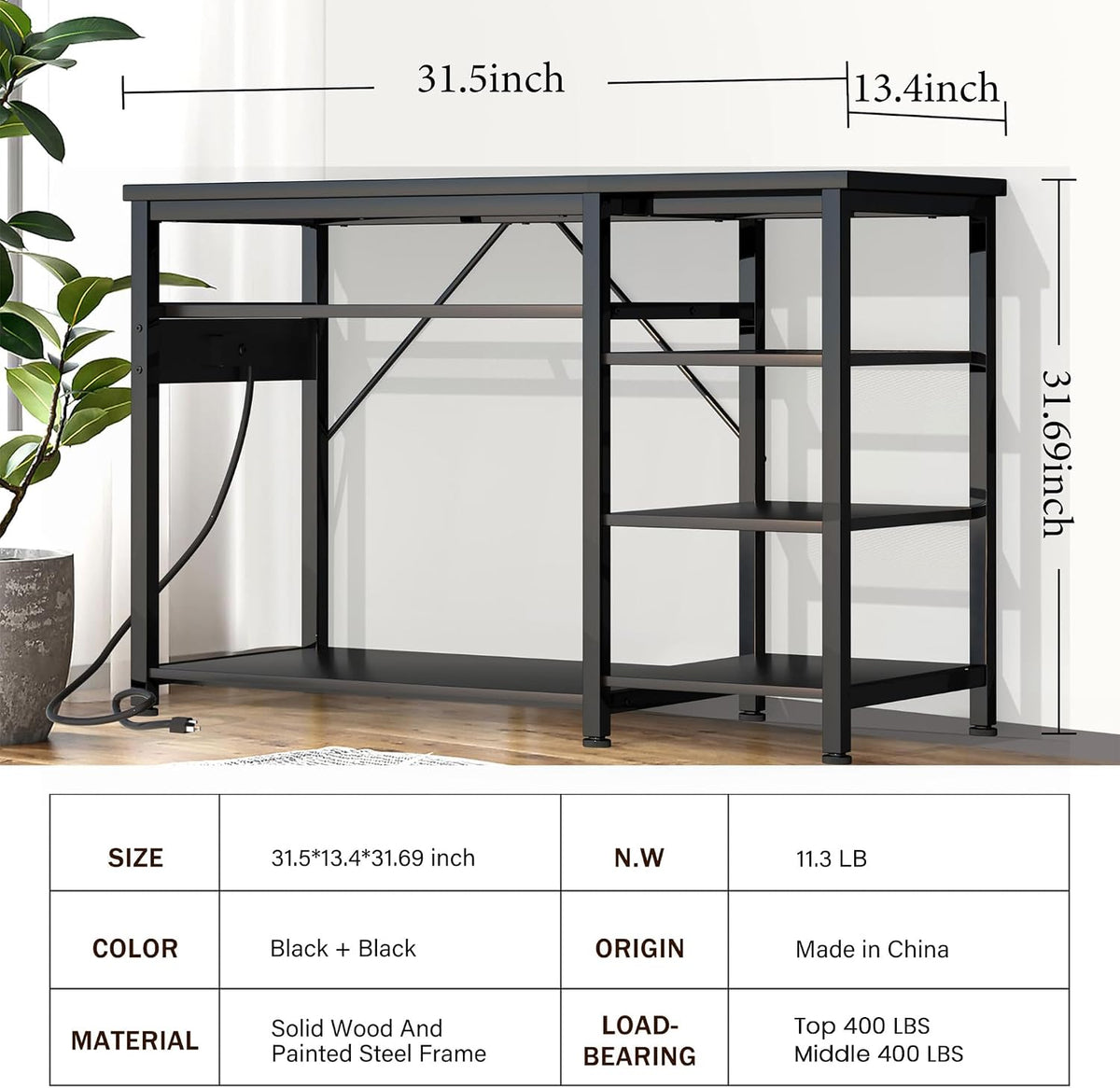 Keelian 55-75 Gallon Fish Tank Stand With Power Outlets for Aquarium - 20-29 Gallon - image 4