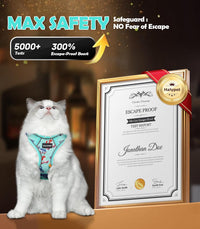 Cat Harness and Leash Set[MAX Safety 4th-Gen] Cute Escape Proof Vest - H603 Pro Purrfect Green / X-Small (4-6lb) - image 4