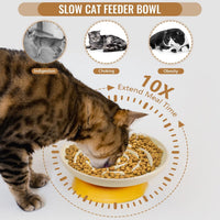 Elevated Slow Feeder Cat Bowls - cream / 2 pack slow feeder - image 3
