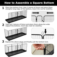 PJYuCien Rectangle Dog Playpen Bottom Pad - Fits 8 Panels 24"" Width Metal Dog Playpen -24""x72"" Size 600D Oxford Cloth Waterproof Playpen Bottom Pad (Note: Only Bottom Pad, No Playpen!!!), Black