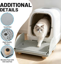 Adjustable Litter Box Step, Cat Ramp for Litter Box, 2 Steps - Light Grey / 1 step - image 4