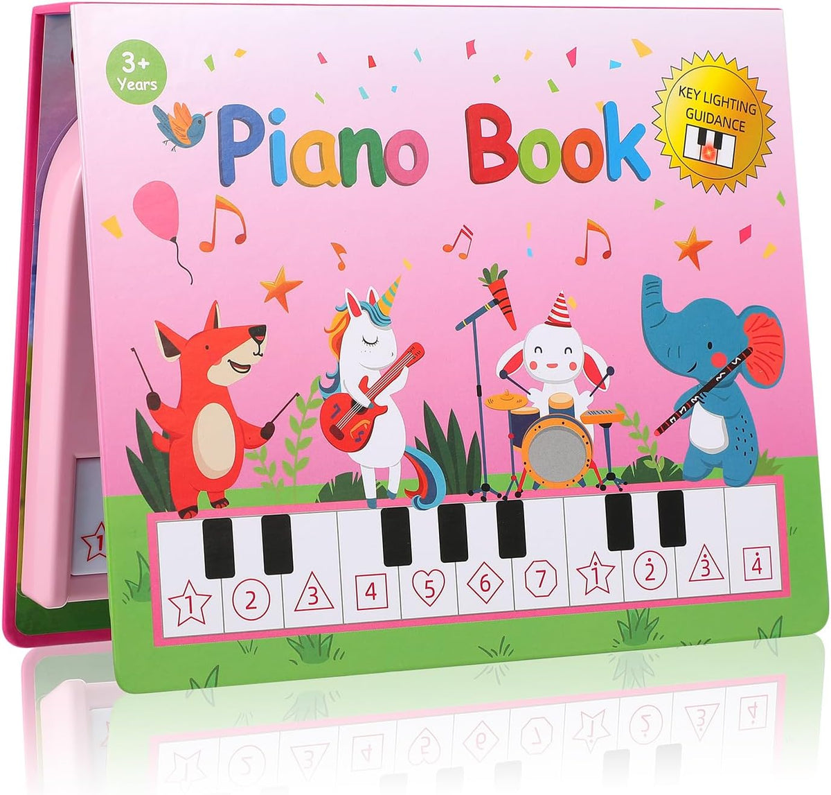 Quimsity piano book for toddlers with 18 keys and illustrated song book
