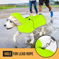 Lukovee Dog Raincoat, Waterproof Jacket with Clear Hood & Leash Hole, M – Essentials for Dogs - Green / Medium - image 2