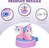 Airyard spinning unicorn sprinkler for kids with castle base spraying water - view 4