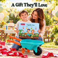 Qtioucp Kids Gardening Set with Wheelbarrow - Green - image 3