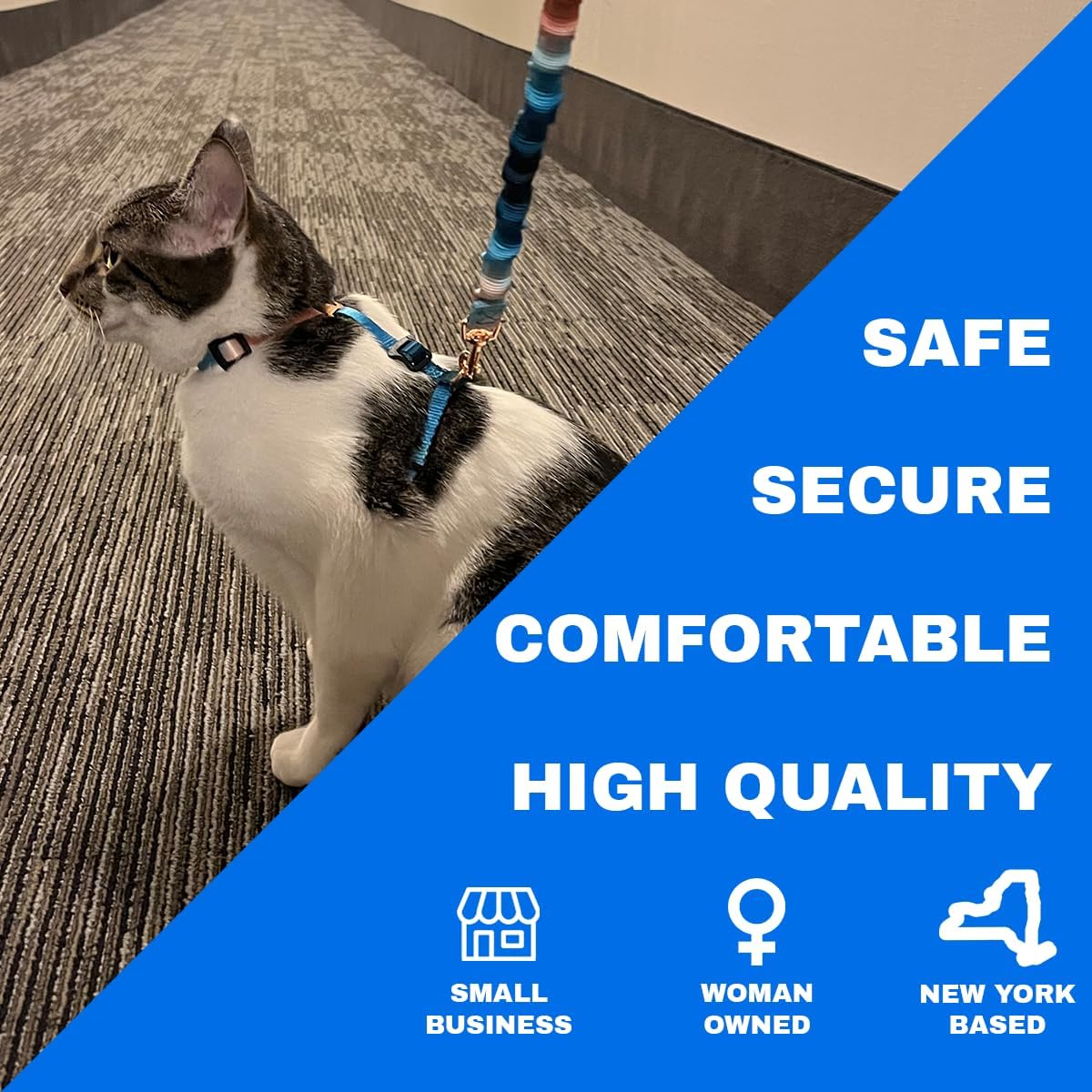 Travel Cat Harness and Bungee Leash Set, Large Cats, Kitten - Watercolors - image 4