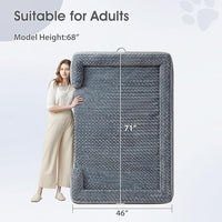 WNPETHOME Human Dog Beds for People Adults, Washable Faux Fur Nap Bed Adult Oval for People, Calming Human Size Giant Dog Bed Fits Pet Families with Storage Pocket Grey