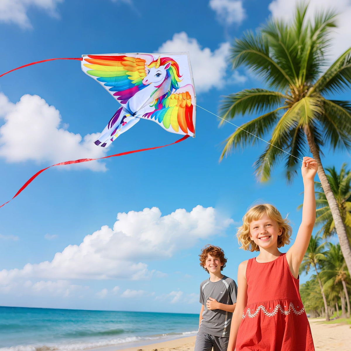 Xida large dragon delta kite for kids, 55 x 61.8 inch ripstop polyester with flying line - view 25