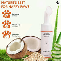 Dog Paw Cleaner | Gentle & PH-Balanced | Dog Paw Wash for All Breeds | Nourishing Formula with Aloe Vera | Portable & Easy-to-Use | Paw Cleaning Foam with Silicone Brush - 5.1 Fl Oz
