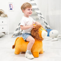 EVERICH TOY Lion Bouncy Horse, Inflatable Plush Hopping Toy, Bouncing Animal Hopper for Toddlers, Fun Ride-On Toy for Kids 18 Months-6 Years, Indoor & Outdoor Play, Great Gift Boys Girls