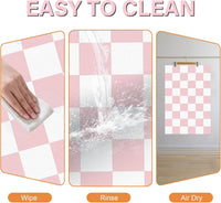 Cat Food Mat, 12"x 20" Cat Dog Mats for Food and Water Bowl - 17"L x 28"W / Pink & White - image 2