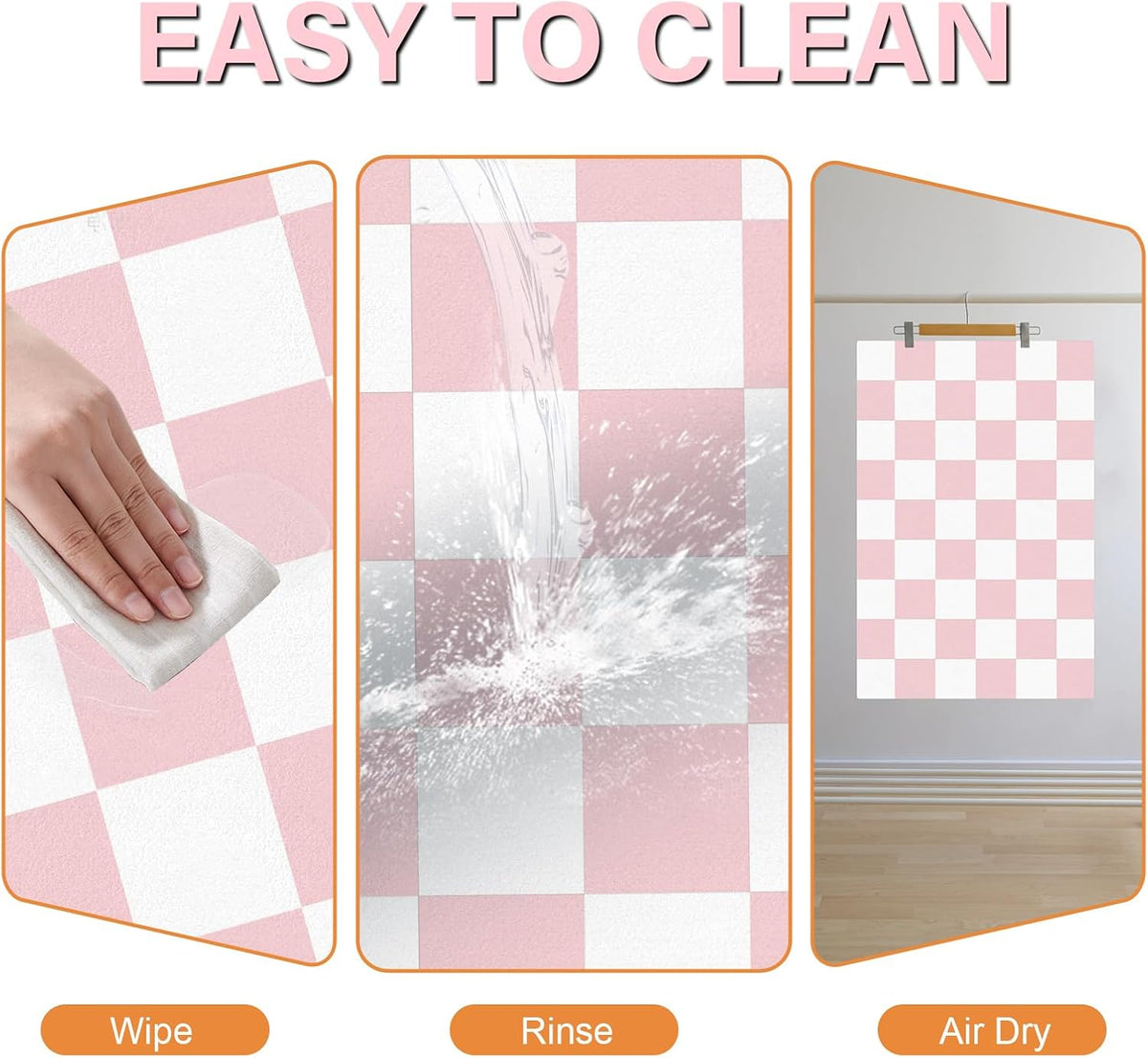 Cat Food Mat, 12"x 20" Cat Dog Mats for Food and Water Bowl - 17"L x 28"W / Pink & White - image 2