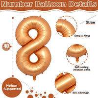 Checkered Number Balloon 1 - Orange / Number 8 - image 2