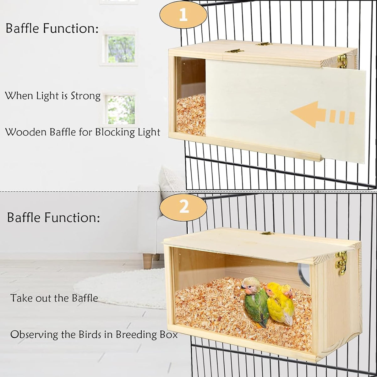 Parrot Nesting Box Cockatiel Nesting Box Bird Breeding Box House - S(9.1"X5.7"X5.7") - image 4