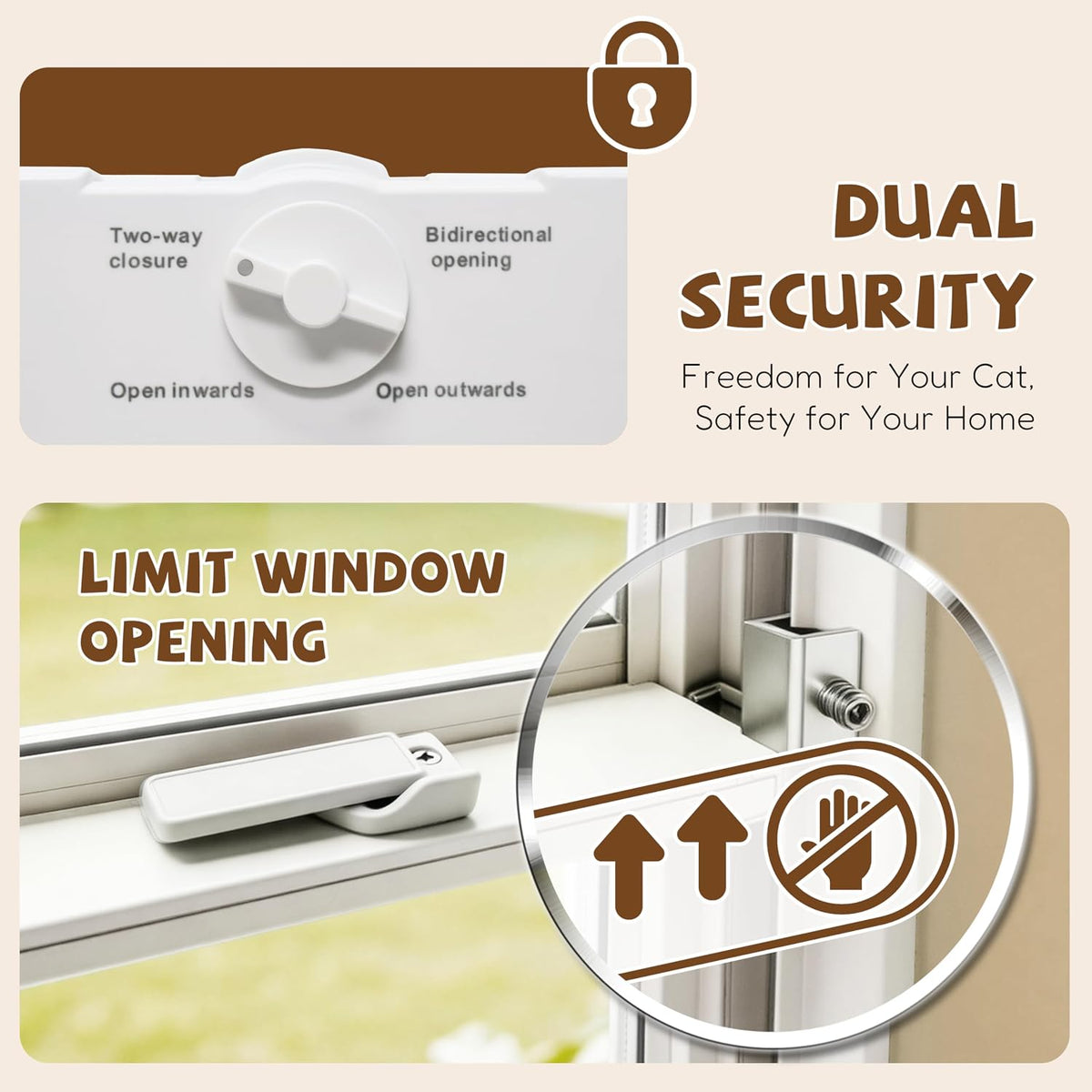 Full-Size Cat Door for Window, H: 15.3" - Fit 24"-28" Window / Full-size(H:15.3") - image 3
