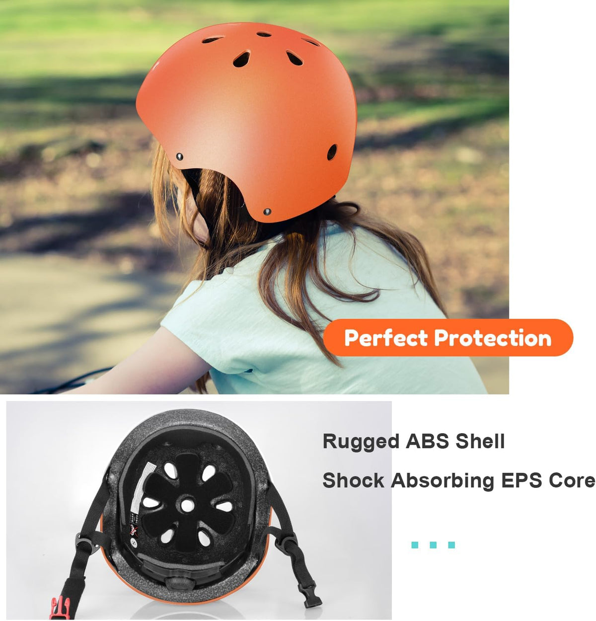 Besttravel Kids Helmet, Toddler Adjustable Kids Ages 3-8 Years Old Boys Girls Multi-Sports Safety - Orange - image 3
