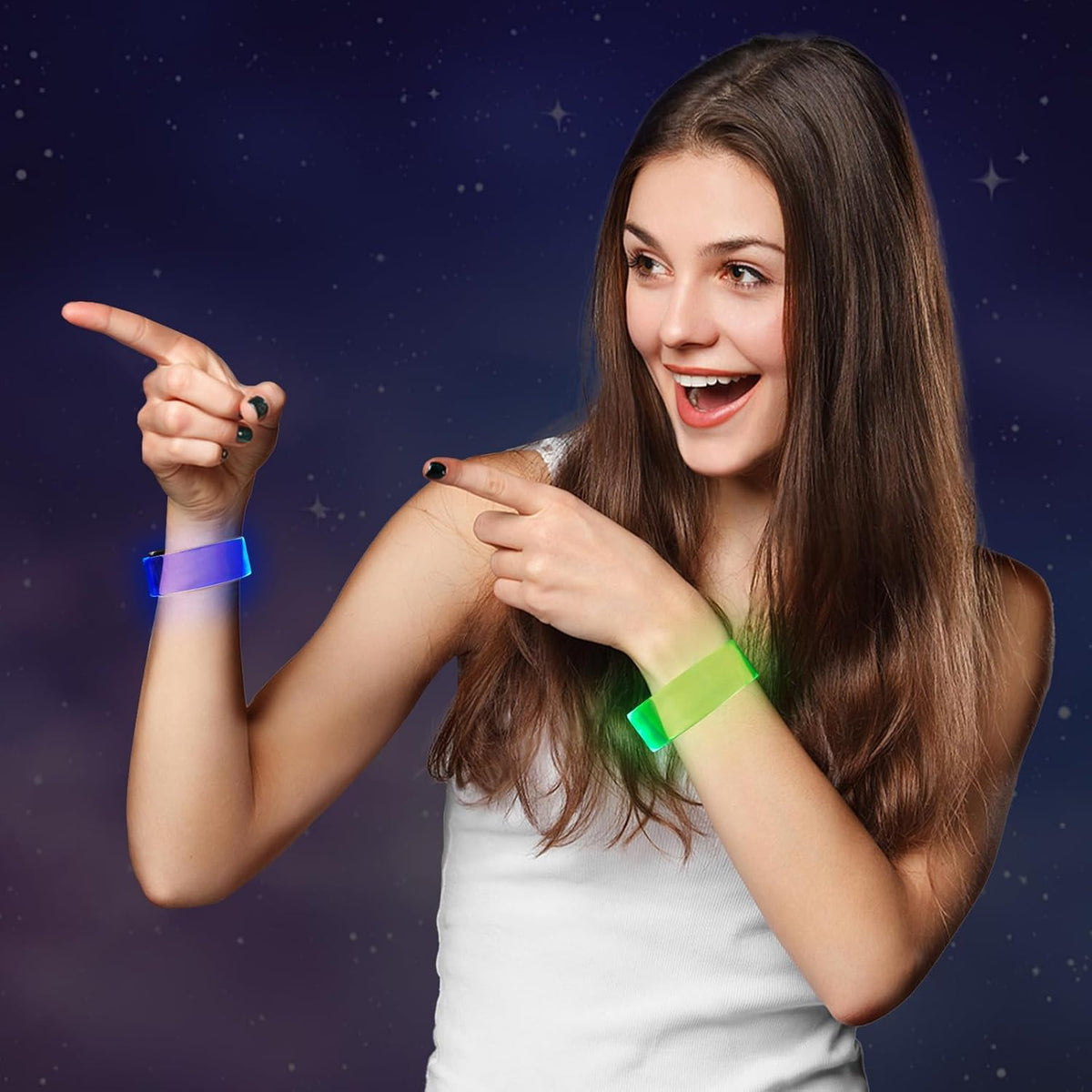 Yowivon LED light up bracelet with clasp glowing in multiple colors - view 7