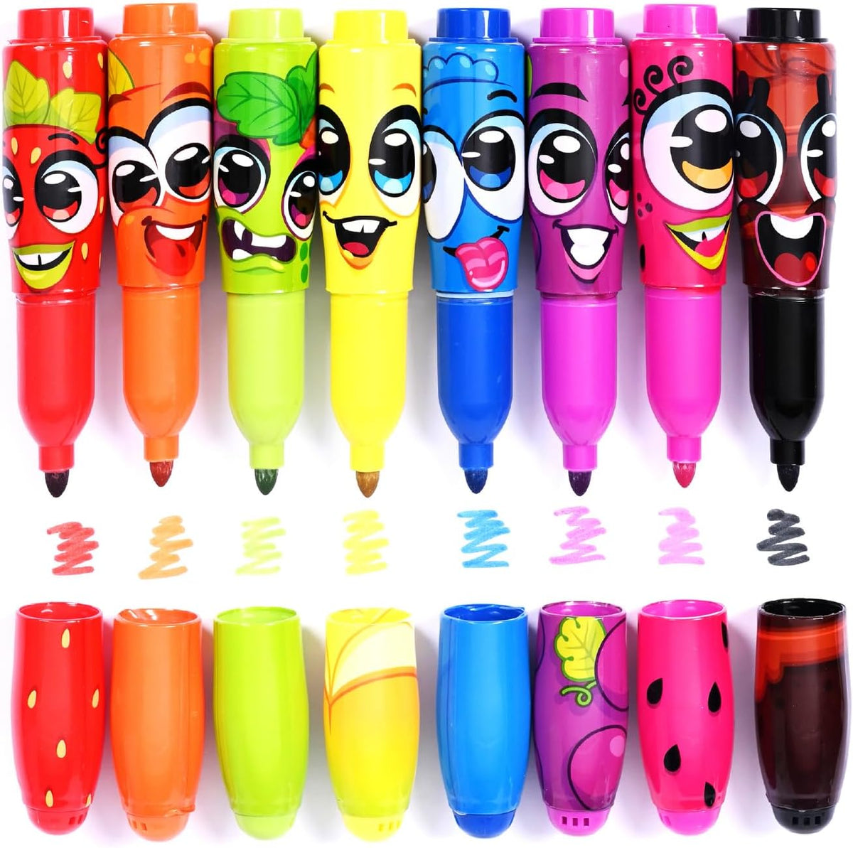 Scentos 16 pack jumbo scented markers for kids in fruit colors - view 3