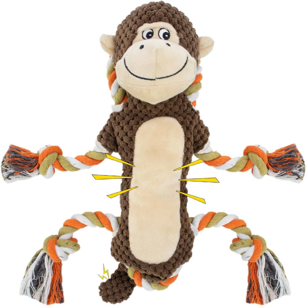Squeaky Monkey Dog Toy for Large Dogs – Essentials for Dogs - Monkey Shape