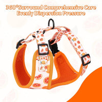 Dog Cat Harness and Leash Set - Grapefruit / M (Neck 13.4"-16.5"; Chest 17.7"-23") - image 2