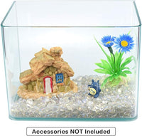 1Lb/460g Irregular Sea Glass Stones Artificial Crystal Gem Pebbles for Aquarium/Turtle Tank/Terrarium/Flowerpot/Vase Landscape Ornament Decoration, Hyun White