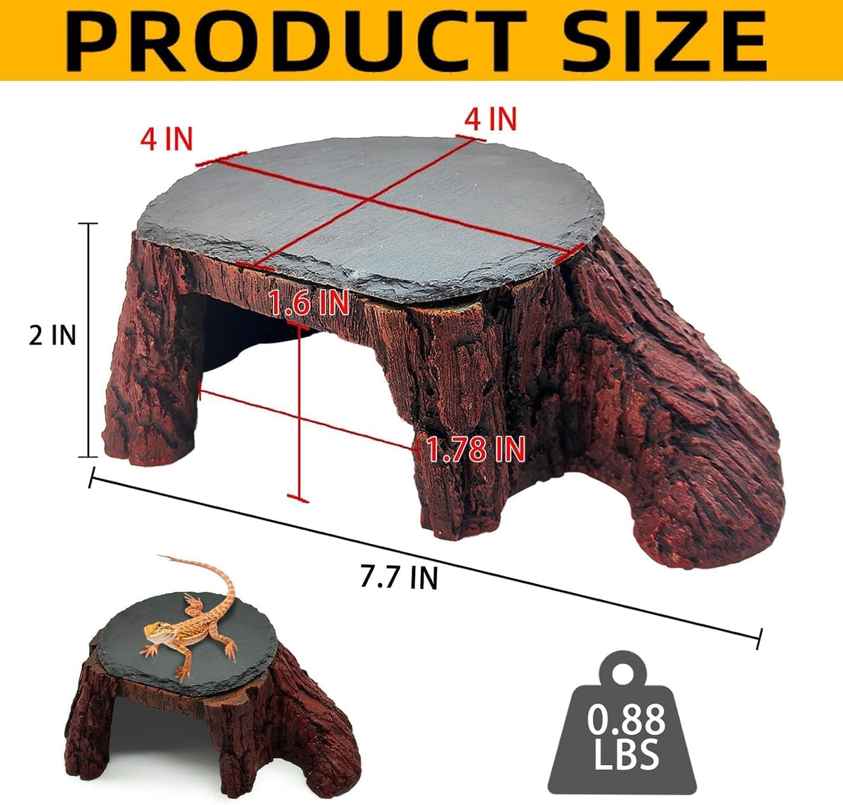 Bearded Dragon Basking Platform - S: 7.7×4.7×2 inch | Style-B - image 2