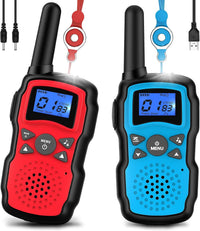Wishouse Walkie Talkies for Kids Rechargeable with USB Charger - Red Blue