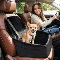 Dog Booster Car Seat with Extend Backrest for Small Medium Pet – Essentials for Dogs - Black / 18.5"l X 18.5"w X 22"h