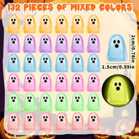 132pcs Halloween Luminous Mini Ghosts Figures 6 Colours Glow - image 3
