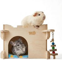 Castle Chinchilla House, Guinea Pig Hideout – Essentials for Small Pets - Medium Assembly Style