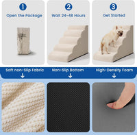 Dog Stairs for Small Dogs & Cats - Beige / 5 - image 4