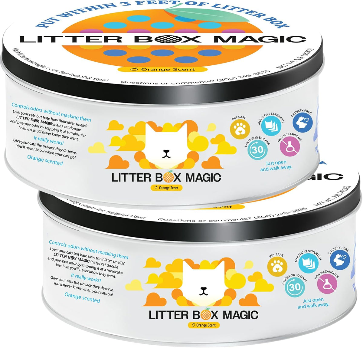 Litter Box Magic Cat Litter Deodorizer Gel, Fresh Scent - Orange / 16 Fl Oz (Pack of 2)