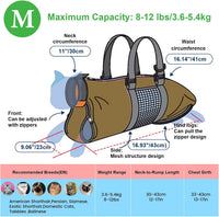 Cinf Cat Restraint Grooming Bag - M (8-12lbs) / Tan - image 4