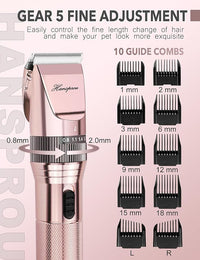 Dog Clippers for Grooming,Upgraded 36V Heavy Duty Dog Clippers,Professional Pet Hair Trimmer for Thick Coat,Corded Pet Clipper with Guard Combs Brush