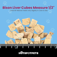 hotspot pets Freeze Dried Bison Liver Treats for Cats & Dogs - 1 Pound Big Bag,Made in USA, Single Ingredient All Natural, Grain-Free Bison Liver - Perfect for Training, Topper or Snack