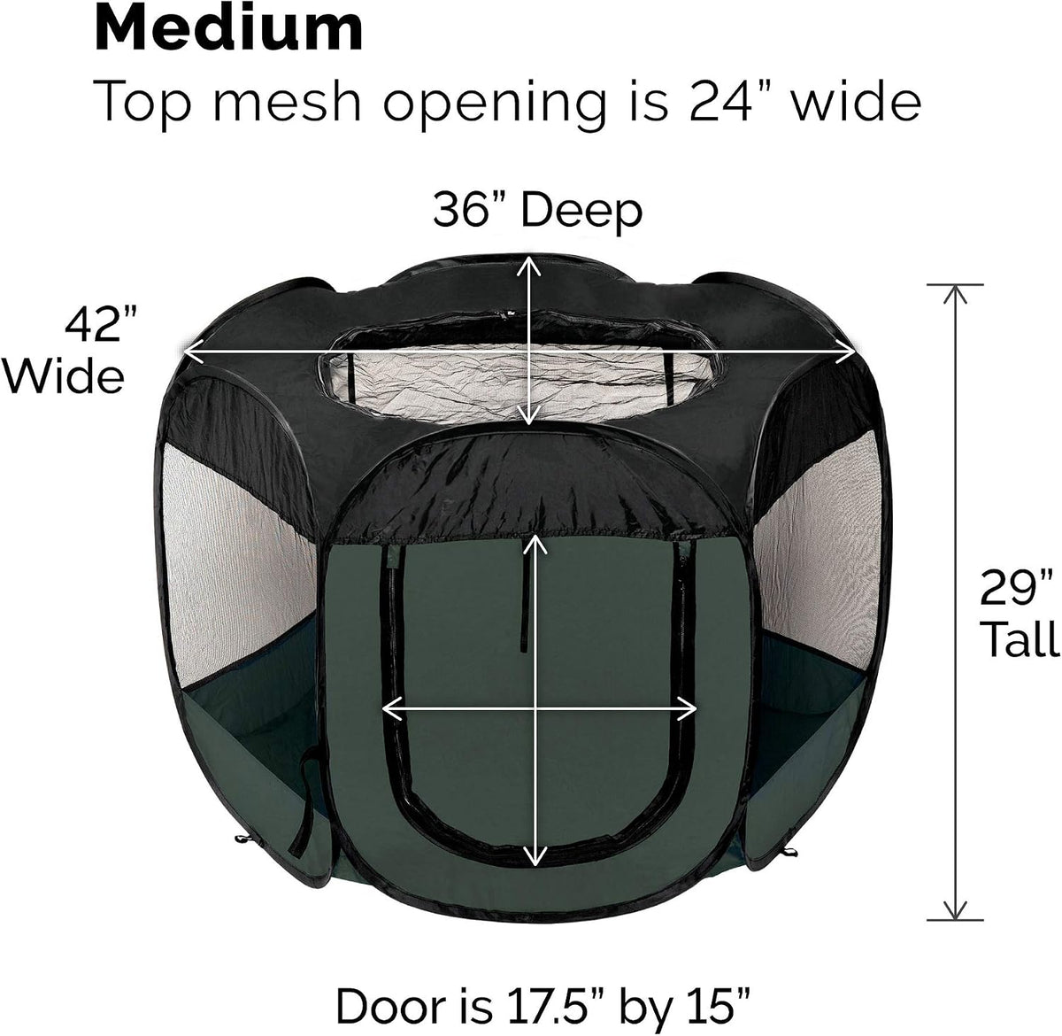 FurHaven Soft-Sided Dog & Cat Playpen - Hunter Green / Medium - image 2