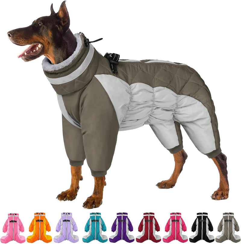 Full Body Dog Jacket Waterproof Dog Coat with Legs for Large Dogs – Essentials for Dogs - ArmyGreen / Medium