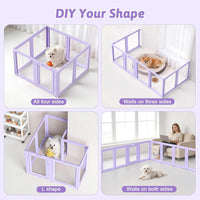 DIY Clear Acrylic Dog Playpen House - Purple / 8PCS / 23.6"H - image 4
